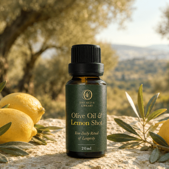 Olive Oil & Lemon Shot bottle – high-polyphenol extra virgin olive oil